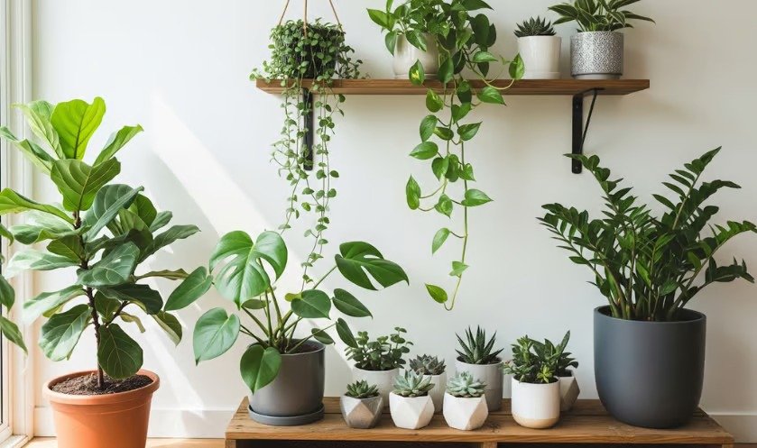 Indoor plants improving oxygen levels inside a modern home
Fresh green indoor plants creating healthy air indoors